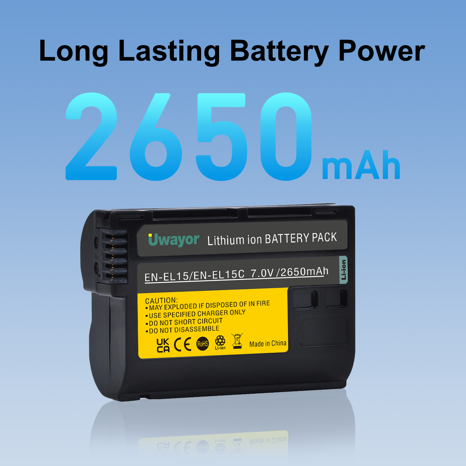 Nikon Camera Z6 Iii - Batería Uwayor ENEL-15/ENEL15C de 2650mAh con