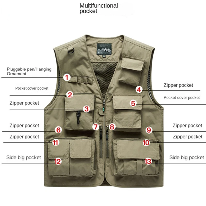 Photography Jacket - Chalecos de pesca multibolsillos, chaquetas de
