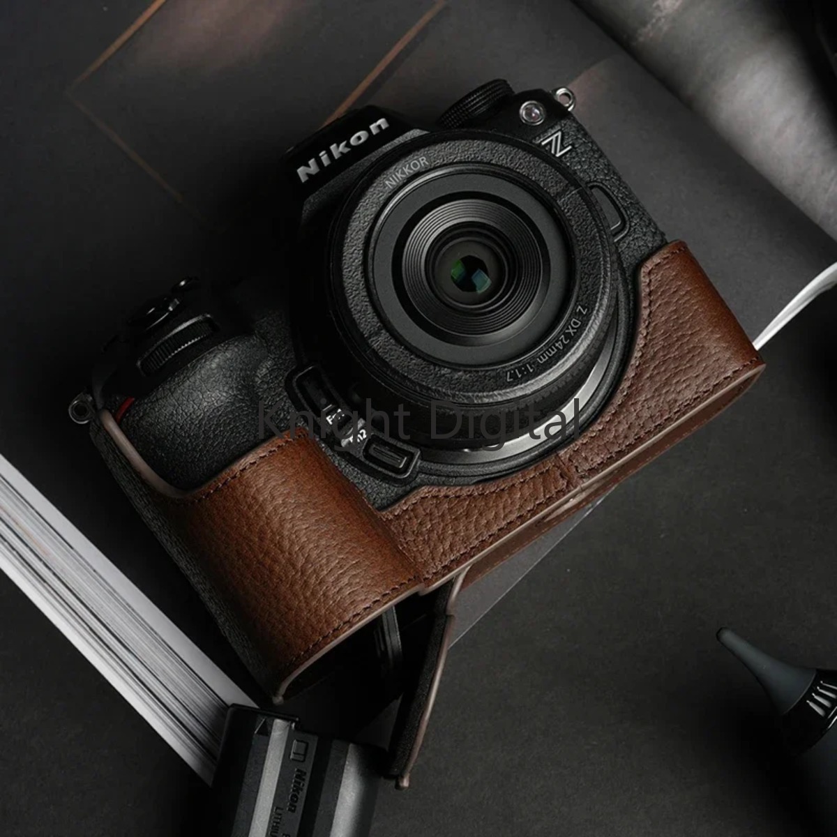 Nikon Camera Z6 Iii - Funda de media funda de cuero
