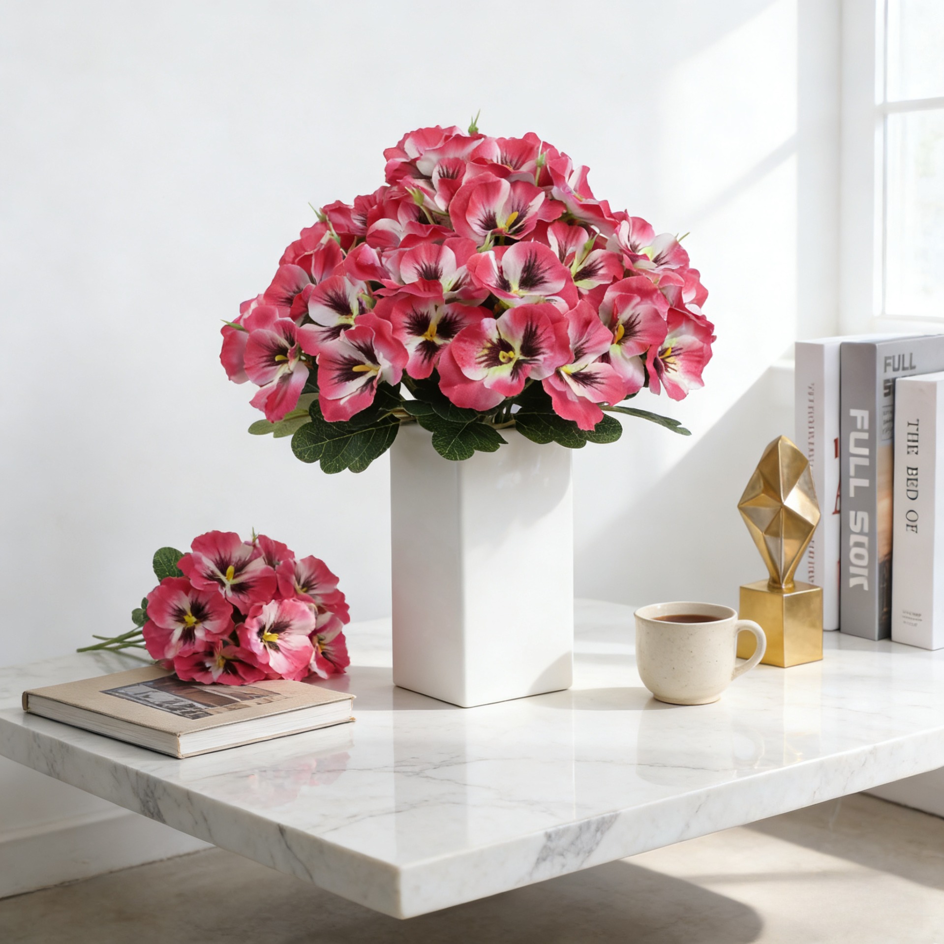Photography Hotel - Ramo de Pansies Artificiales de 12.6